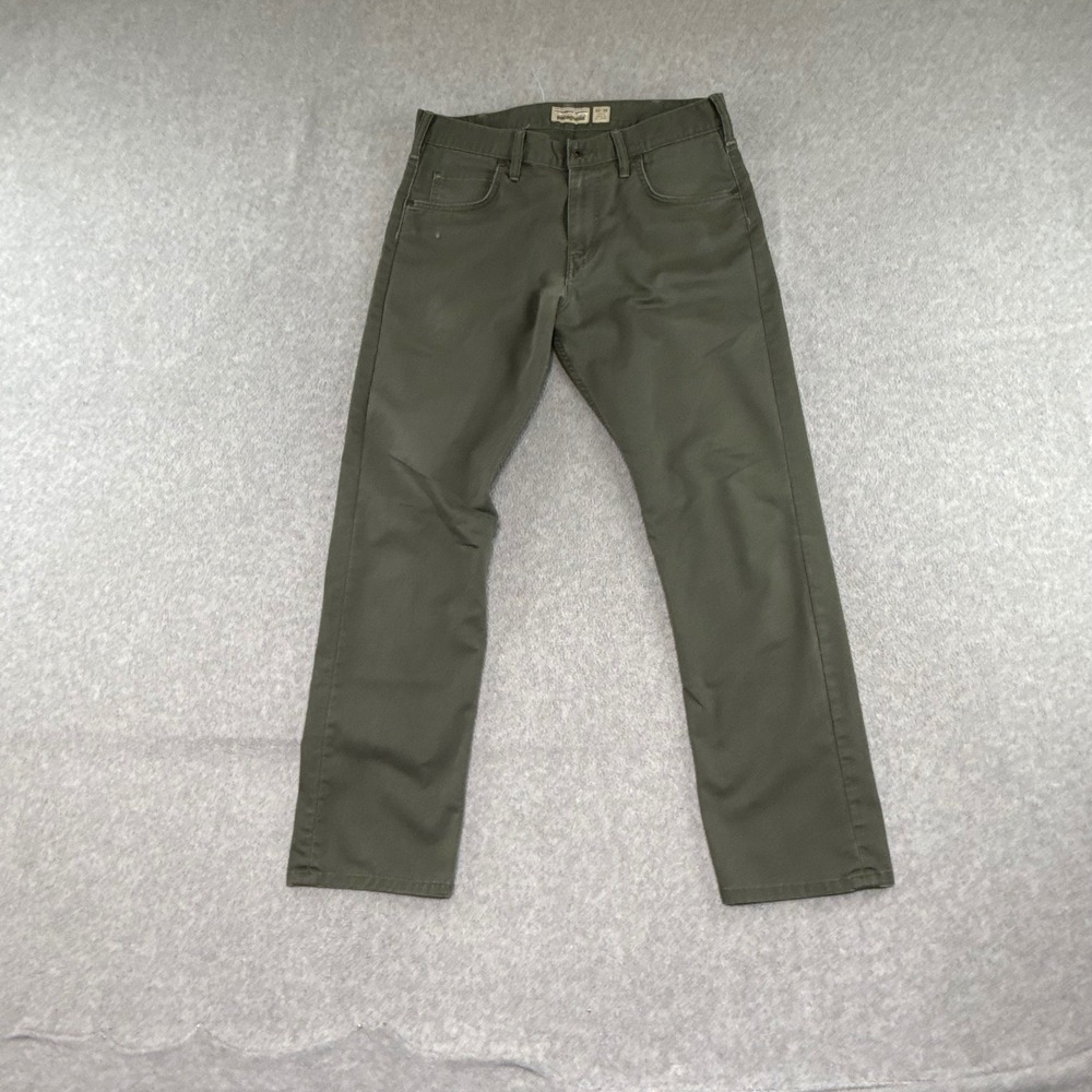 Patagonia Twill Chino Pants Men 33x30 Green Organic Cotton Slim Straight Utility